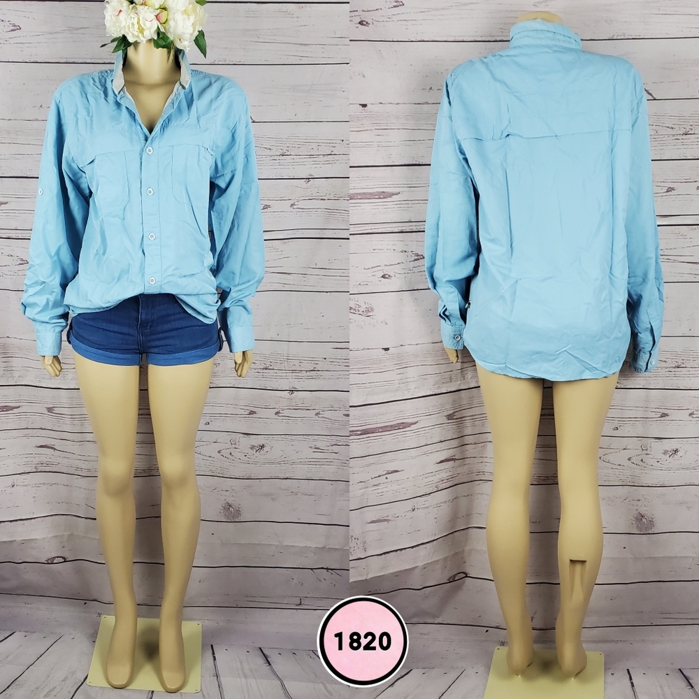 Dakota Grizzly Large Blue Button Shirt – Casual Long Sleeve Work Shirt